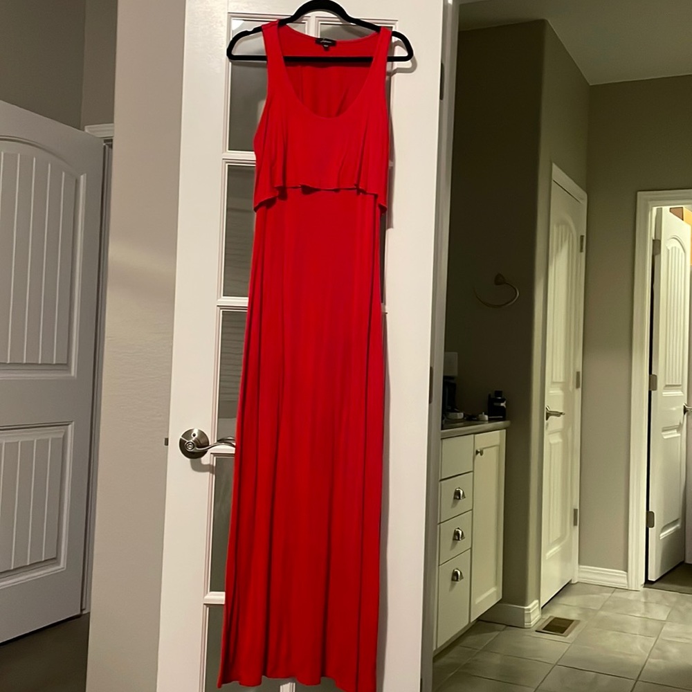 Red maxi dress